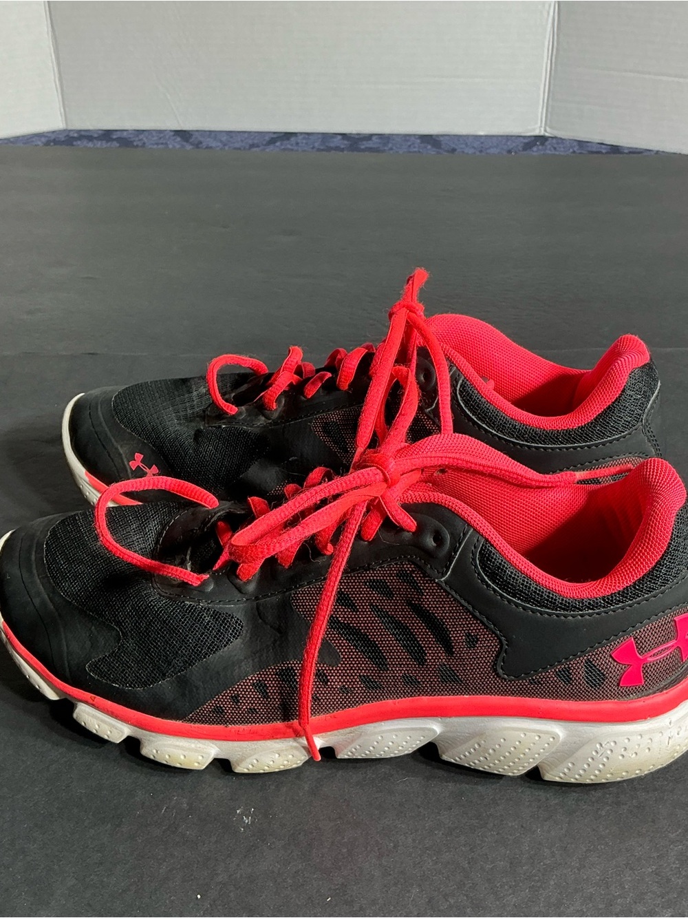 Under Armour Black and Hot Pink Athletic Sneakers